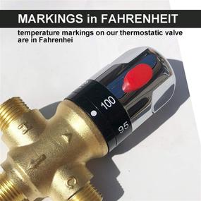 img 2 attached to 🔥 Premium Thermostatic Mixing Valve - 1/2 NPT Male Connections, Brass Construction