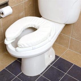 img 1 attached to DMI Raised Toilet Seat with Seat Cushion and Toilet Seat Cover - 2 Inch Pad, White