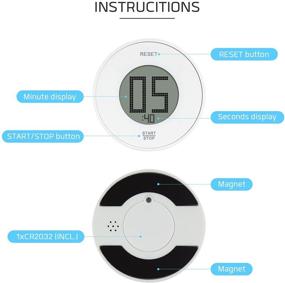 img 1 attached to ⏱️ LED Countdown Digital Timer with Magnetic Stopwatch - Kitchen Timers for Cooking and Study Timer - Easy to Use for Seniors and Kids - Includes Lithium Battery