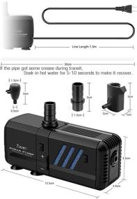 img 3 attached to 🐠 Zision Aquarium Water Pump Air Bubble Fish Tank Water Circulation System: Enhanced WaveMaker for Optimal Oxygenation (25W 500L/H)
