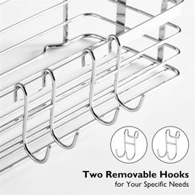 img 2 attached to 🚿 Lagute 2-Pack Shower Caddy: Bathroom Shelf with Soap Dish, Hooks for Razor, Brush, Sponge, Shampoo | Wall Mounted Rustproof Deep Basket with Adhesive | No Drilling | SUS 304 Stainless Steel