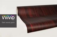 🌲 vvivid red wood grain faux finish textured vinyl wrap roll sheet film - easy diy installation, no mess, air-release adhesive (4ft x 24") logo