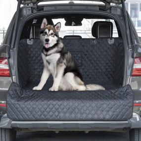 img 2 attached to 🐾 SUV Cargo Liner for Dogs - Waterproof Pet Cargo Cover Mat for SUVs, Sedans, Vans with Bumper Flap Protection, Non-Slip, Universal Fit - Large Size, PETICON