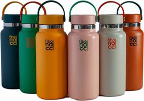 img 3 attached to 💧 Fibonacci Stainless Steel Double Wall Vacuum Insulated Water Bottle with Wide Mouth, Straw and BPA Free – Large Metal Reusable Water Bottle for Hydration (32oz - 40oz)