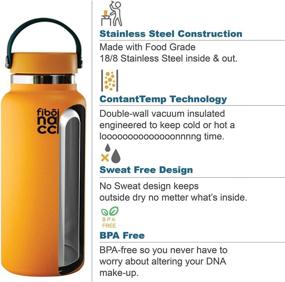 img 2 attached to 💧 Fibonacci Stainless Steel Double Wall Vacuum Insulated Water Bottle with Wide Mouth, Straw and BPA Free – Large Metal Reusable Water Bottle for Hydration (32oz - 40oz)