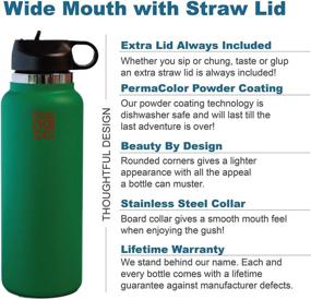 img 1 attached to 💧 Fibonacci Stainless Steel Double Wall Vacuum Insulated Water Bottle with Wide Mouth, Straw and BPA Free – Large Metal Reusable Water Bottle for Hydration (32oz - 40oz)