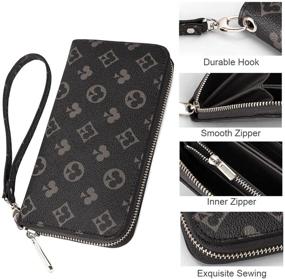 img 2 attached to 👛 Stylish Black Wristlet Wallet: Clutch & Organizer for Women with Phone, Cards & Coins