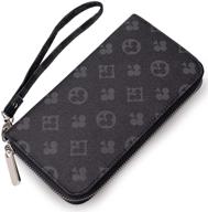 👛 stylish black wristlet wallet: clutch & organizer for women with phone, cards & coins logo