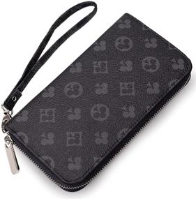 img 4 attached to 👛 Stylish Black Wristlet Wallet: Clutch & Organizer for Women with Phone, Cards & Coins