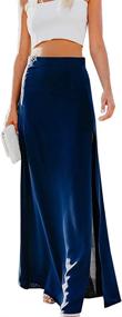 img 2 attached to 👗 Women's High Waist Side Split Flowy Chiffon Long Maxi Skirt by Hestenve