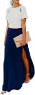👗 women's high waist side split flowy chiffon long maxi skirt by hestenve logo