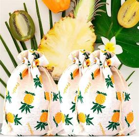 img 1 attached to 🍍 Pineapple Drawstring Favor Bags for Wedding, Bridal Shower, Birthday Party: Luau, Tropical Beach Theme Decorations