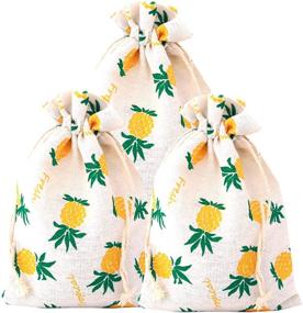 img 4 attached to 🍍 Pineapple Drawstring Favor Bags for Wedding, Bridal Shower, Birthday Party: Luau, Tropical Beach Theme Decorations