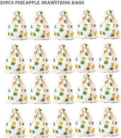 img 3 attached to 🍍 Pineapple Drawstring Favor Bags for Wedding, Bridal Shower, Birthday Party: Luau, Tropical Beach Theme Decorations