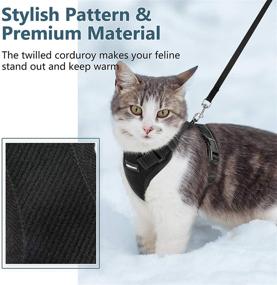 img 3 attached to rabbitgoo Cat Harness and Leash Set: Plush Warm Soft Vest Harness for Walking, Escape-Proof with Reflective Adjustable Cat Winter Apparel for Cold Weather Outdoor Activities