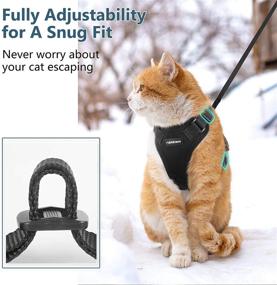 img 1 attached to rabbitgoo Cat Harness and Leash Set: Plush Warm Soft Vest Harness for Walking, Escape-Proof with Reflective Adjustable Cat Winter Apparel for Cold Weather Outdoor Activities