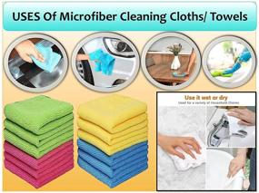 img 1 attached to 🧺 Pack of 24 Microfiber Cleaning Cloths - Soft, Absorbent, Washable Towels for Home, Kitchen, and Cars - 13"x13" (32cm x 32cm) Assorted Colors