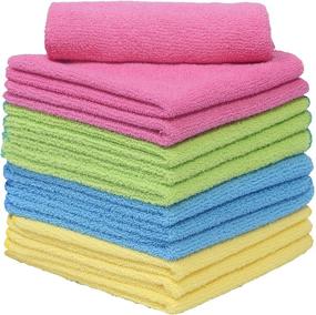 img 3 attached to 🧺 Pack of 24 Microfiber Cleaning Cloths - Soft, Absorbent, Washable Towels for Home, Kitchen, and Cars - 13"x13" (32cm x 32cm) Assorted Colors