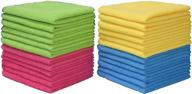 🧺 pack of 24 microfiber cleaning cloths - soft, absorbent, washable towels for home, kitchen, and cars - 13"x13" (32cm x 32cm) assorted colors logo