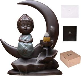 img 4 attached to 🧘 Transform your space with the Via Moi Incense Burner Holder Buddah Statue: Backflow Waterfall Incense Holder with Calming Falls and Smoke Fountain