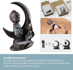 img 3 attached to 🧘 Transform your space with the Via Moi Incense Burner Holder Buddah Statue: Backflow Waterfall Incense Holder with Calming Falls and Smoke Fountain