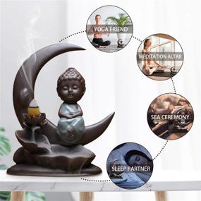 img 1 attached to 🧘 Transform your space with the Via Moi Incense Burner Holder Buddah Statue: Backflow Waterfall Incense Holder with Calming Falls and Smoke Fountain