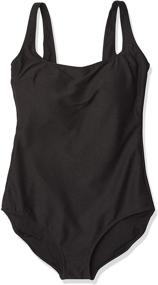 img 3 attached to Gottex Women's Textured Square Neck One Piece Swimsuit: Style & Comfort Combined