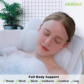 img 2 attached to 🛀 AEROiVi Full Body Bath Pillow with Lumbar Support Bathtub Cushion - 3D Air Mesh, 14 Suction Cups - Fits Any Tub