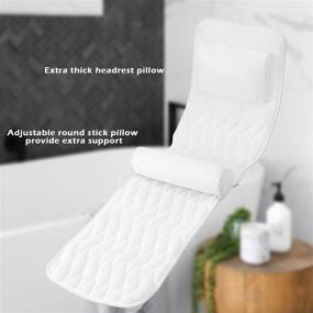 img 3 attached to 🛀 AEROiVi Full Body Bath Pillow with Lumbar Support Bathtub Cushion - 3D Air Mesh, 14 Suction Cups - Fits Any Tub