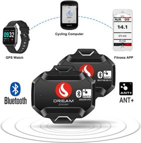 img 1 attached to 🚴 DREAM SPORT Non-Magnetic Speed Cadence Sensor: Bluetooth/ANT+ for Spin Bike, Wahoo Zwift & Garmin Compatibility