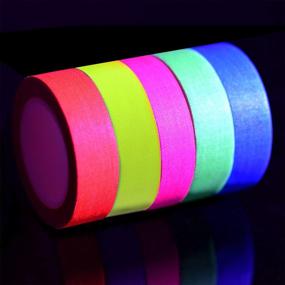 img 1 attached to Eyourlife 10 Rolls UV Blacklight Reactive Tape: Vibrant Fluorescent Neon Gaffer Tapes for Unforgettable Black Light Parties, 0.6inch by 16.8 Foot Per Roll
