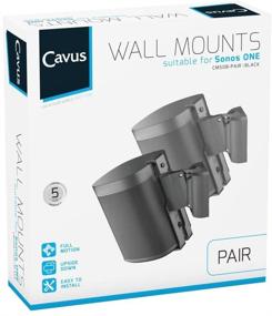 img 1 attached to 🔊 Cavus Swivel and Tilt Speaker Wall Mounts for Sonos ONE - CMSOB-Pair Black