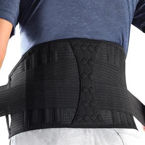 img 4 attached to 🎁 Lumbar Support Belt for Pain Relief & Lifting: Ideal Christmas Gift for Men & Women with Herniated Disc, Sciatica - Breathable Lower Back Brace