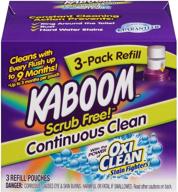 effortless cleaning: kaboom scrub free! continuous clean with oxiclean 3-pack refill logo