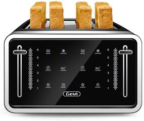 img 4 attached to 🍞 4-Slice Gevi Toaster with LED Display Touchscreen, Dual Control Panels for Bagel, Reheat, Defrost, Cancel, Toasting Single Slice, Longer Function, and 6 Shade Settings.