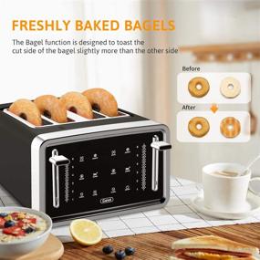 img 2 attached to 🍞 4-Slice Gevi Toaster with LED Display Touchscreen, Dual Control Panels for Bagel, Reheat, Defrost, Cancel, Toasting Single Slice, Longer Function, and 6 Shade Settings.