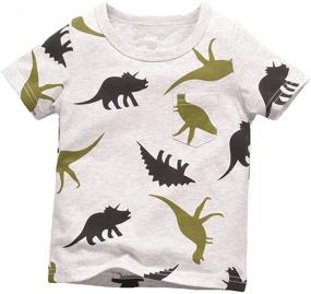 img 3 attached to 👦 Little Boys Kids Short Sleeve T-Shirts by Warmbaby