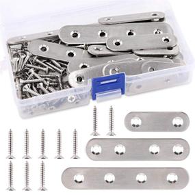 img 4 attached to Premium Stainless Steel Flat Straight Brace Brackets - Pack of 115pcs in 3 Sizes - Perfect for Mending & Repair Plates with Screws Included