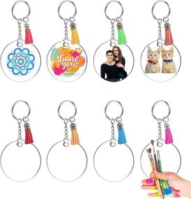 img 3 attached to 🔑 120-Piece Acrylic Keychain Set with Clear Blanks, 30 Circle Discs, Tassels, Rings & Jump Rings – DIY Keychain Crafts & Gifts