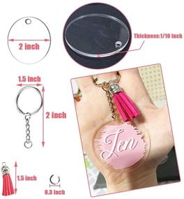 img 1 attached to 🔑 120-Piece Acrylic Keychain Set with Clear Blanks, 30 Circle Discs, Tassels, Rings & Jump Rings – DIY Keychain Crafts & Gifts