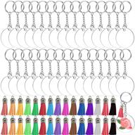 🔑 120-piece acrylic keychain set with clear blanks, 30 circle discs, tassels, rings & jump rings – diy keychain crafts & gifts logo