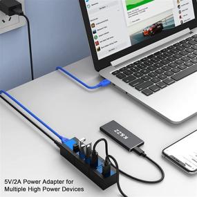 img 3 attached to K&ZZ 6 Port USB 3.0 Hub | Powerful 10W Data Hub and 💙 USB Port Expander for Laptop, PC, Mobile HDD | USB Splitter with Blue Design