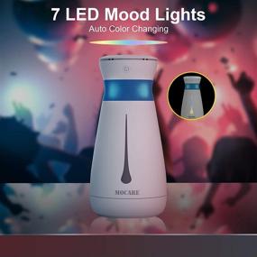 img 2 attached to 💨 MOCARE Bedroom Cool Mist Humidifier - Ultrasonic Diffuser with 7 Colorful Lights for Baby Kids, Ideal for Room, Car, Office, and Desktop in White and Blue