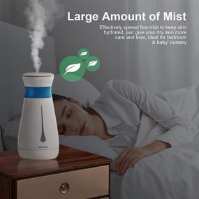 img 1 attached to 💨 MOCARE Bedroom Cool Mist Humidifier - Ultrasonic Diffuser with 7 Colorful Lights for Baby Kids, Ideal for Room, Car, Office, and Desktop in White and Blue