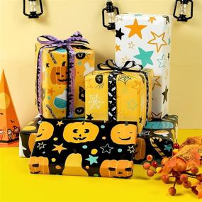 img 1 attached to 🎃 Halloween Wrapping Paper Sheets - Folded Flat - 6 Unique Designs (45.2 sq. ft.ttl) - 27.5 inch X 39.4 inch Per Sheet - MAYPLUSS