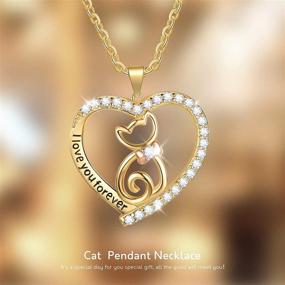 img 1 attached to 🐱 Sterling Silver Langonay Animal Heart Pendant Necklace for Women and Teen Girls - Cat Heart Pendant Necklace - Animal Jewelry Gifts for Christmas, Birthday, and Anniversary