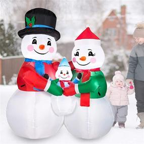 img 3 attached to 🎄 6FT Outdoor Christmas Inflatables: Snowmen Family Hugging with LED Lights - Festive Blow Up Yard Decoration for Xmas Holiday!