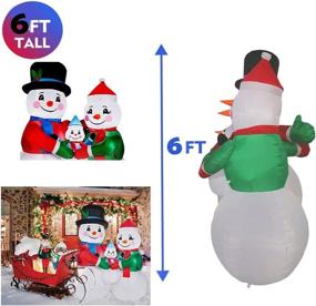 img 1 attached to 🎄 6FT Outdoor Christmas Inflatables: Snowmen Family Hugging with LED Lights - Festive Blow Up Yard Decoration for Xmas Holiday!