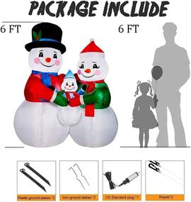 img 2 attached to 🎄 6FT Outdoor Christmas Inflatables: Snowmen Family Hugging with LED Lights - Festive Blow Up Yard Decoration for Xmas Holiday!