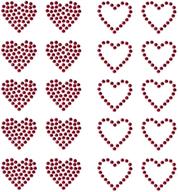 shimmering set of 20 small pink hearts - rhinestone stud iron on hotfix transfer - heart bling collection logo